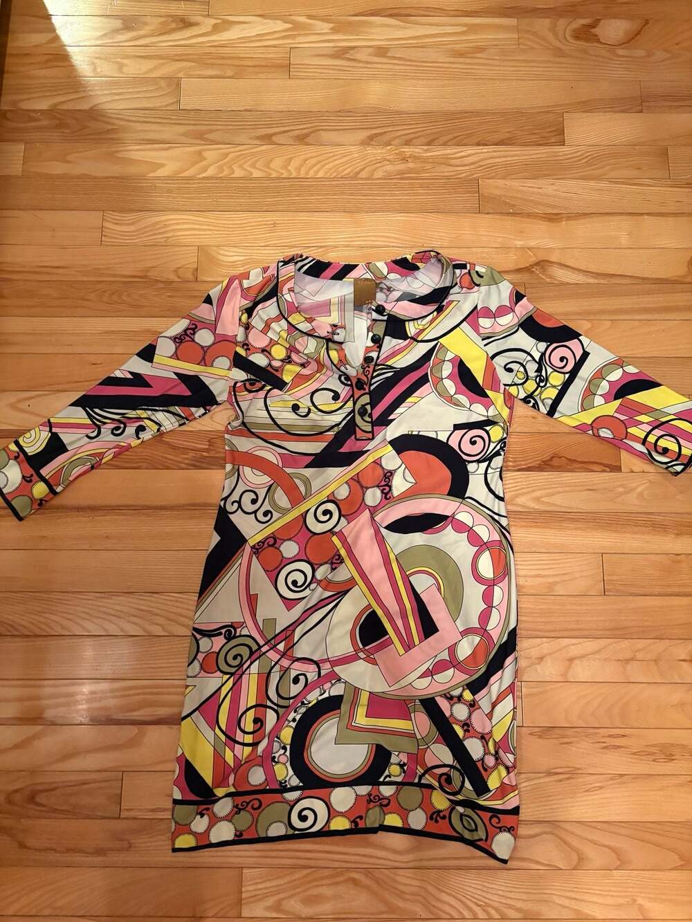Ali Ro Geometric Print Long Sleeve Shift Dress